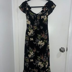 REFORMATION Floral Print Long Dress